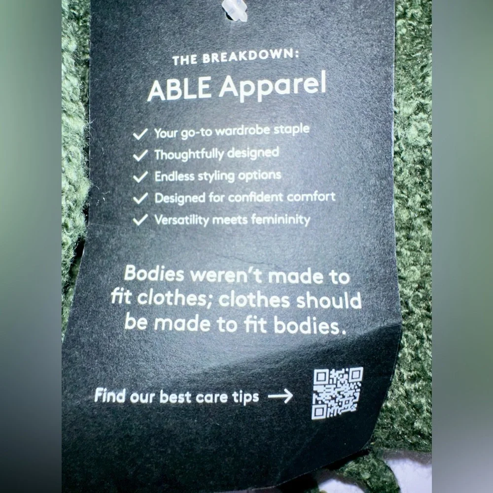 NWT ABLE Harlow Boucle hoodie sweater in Alpine‎ Green.
